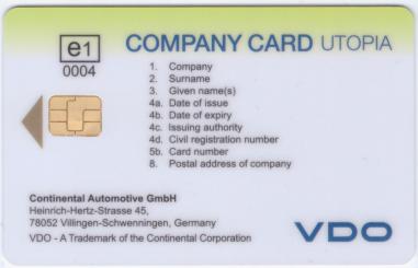 Unterehmerkarte TRAINING GEN2 